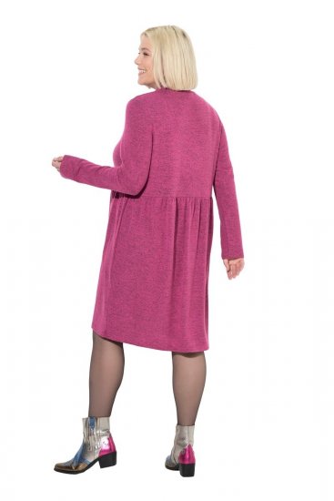 Ulla Popken 844233 Gebreide jurk met lange mouwen Bessenrood - Gebreide jurken - 