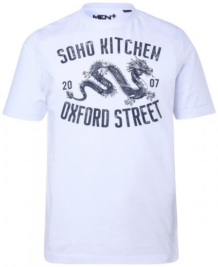 Men+ 298 T-shirt Soho Kitchen Wit - T-shirts - Grote Maten T-shirts Heren
