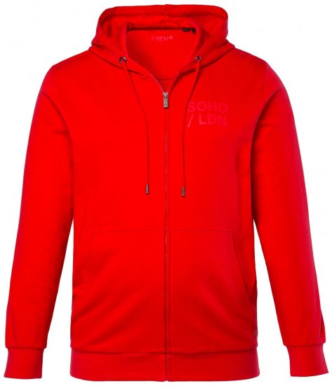Men+ 305 Hoodie met rits Soho LDN Chilirood - Sweaters & hoodies - Sweaters & Hoodies Grote Maten Heren