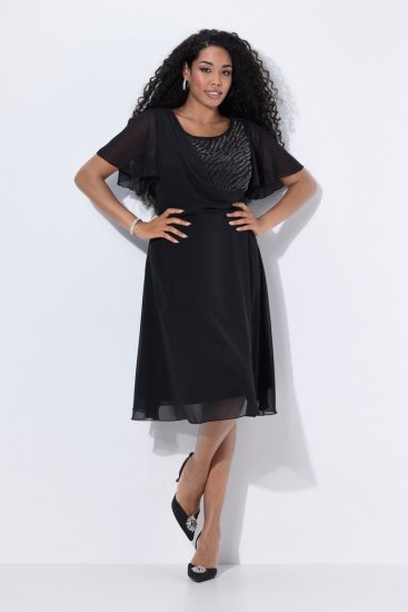Ulla Popken 844356 Avondjurk Zwart - Avondjurken - Grote maten avondkleding