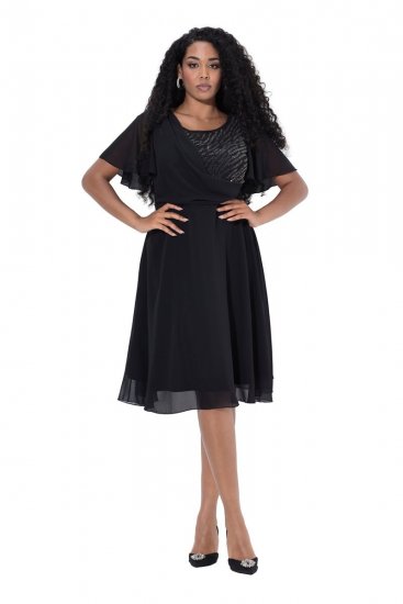 Ulla Popken 844356 Avondjurk Zwart - Avondjurken - Grote maten avondkleding