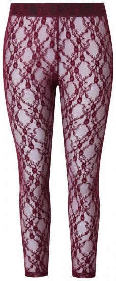 Ulla Popken 844543 Panty met kant Wijnrood - Panty's & sokken - 