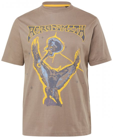 JP1880 844644 Aerosmith T-shirt Donkertaupe - Band T-shirts - Band t-shirts vanaf 2XL