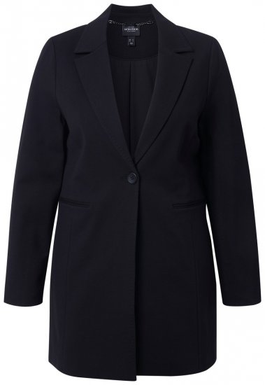 Ulla Popken 844842 Jersey blazer Zwart - Blazers - Damesblazers in grote maten