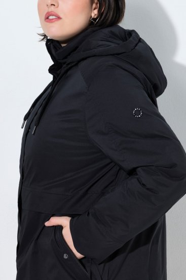 Ulla Popken 845111 Parka Zwart - Jassen - Grote maten dames jassen