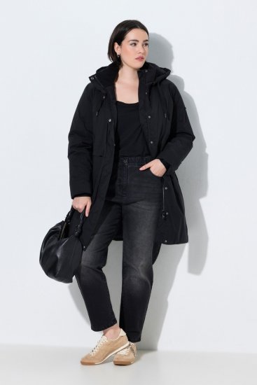 Ulla Popken 845111 Parka Zwart - Jassen - Grote maten dames jassen