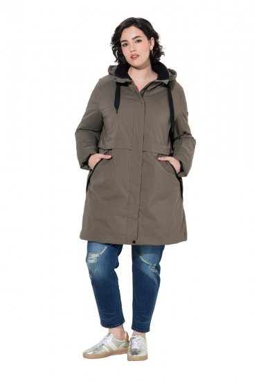 Ulla Popken 845111 Parka Donkergroen - Jassen - Grote maten dames jassen