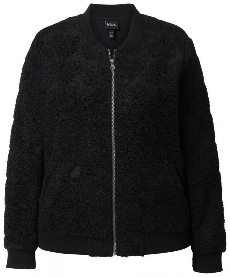 Ulla Popken 845262 Teddy jack Zwart - Jassen - Grote maten jassen voor dames