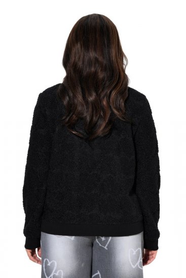 Ulla Popken 845262 Teddy jack Zwart - Jassen - Grote maten jassen voor dames