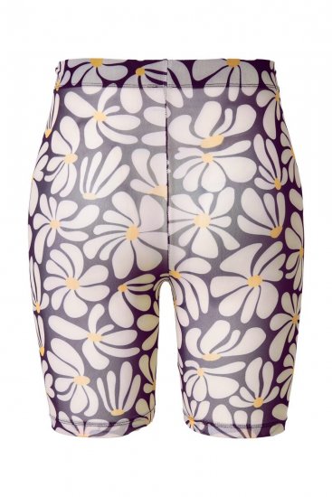 Ulla Popken 845285 Gebloemde anti-schuur shorts Zwart - Anti-schuur shorts - 