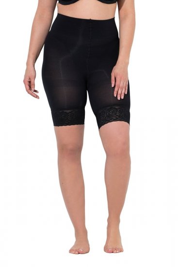 Ulla Popken 845319 Anti-schuur shorts met kant Zwart - Anti-schuur shorts - 