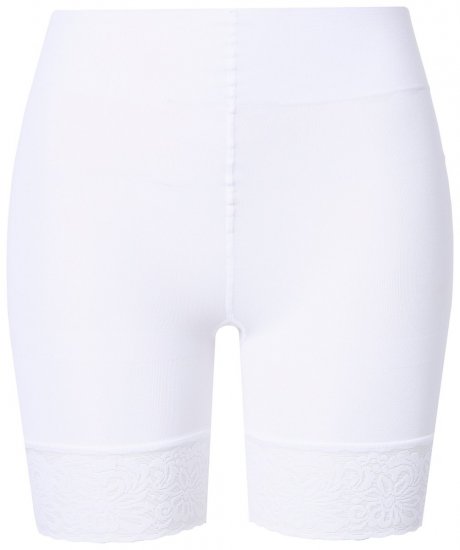 Ulla Popken 845319 Anti-schuur shorts met kant Wit - Anti-schuur shorts - 