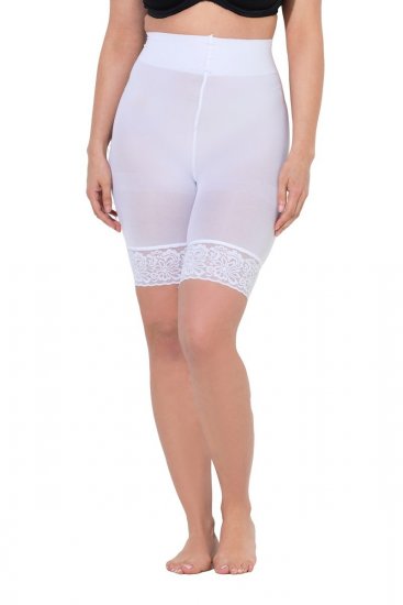 Ulla Popken 845319 Anti-schuur shorts met kant Wit - Anti-schuur shorts - 