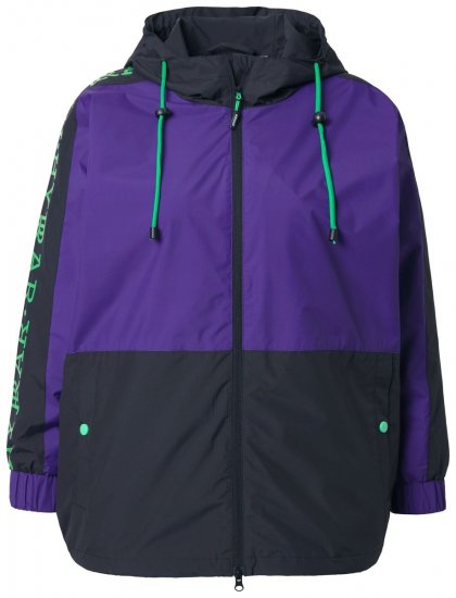 Ulla Popken 845648 Windjack met vleermuismouwen Lila - Jassen - Grote maten jassen voor dames