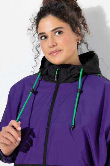 Ulla Popken 845648 Windjack met vleermuismouwen Lila - Jassen - Grote maten jassen voor dames