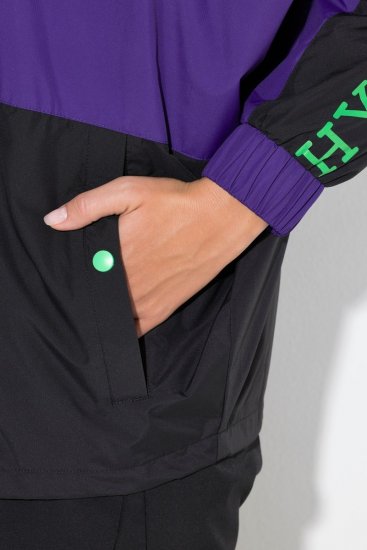 Ulla Popken 845648 Windjack met vleermuismouwen Lila - Jassen - Grote maten jassen voor dames