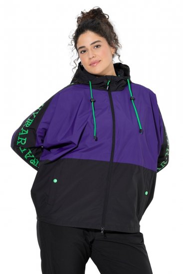 Ulla Popken 845648 Windjack met vleermuismouwen Lila - Jassen - Grote maten jassen voor dames