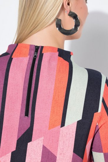 Ulla Popken 845794 Bedrukte jersey jurk Roze - Kleedjes - Jurken in elke maat