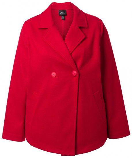 Ulla Popken 846021 Fleece jas Rood - Jassen - Grote maten dames jassen