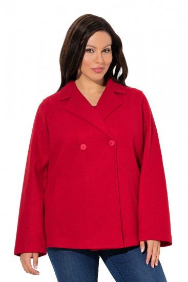 Ulla Popken 846021 Fleece jas Rood - Jassen - Grote maten dames jassen