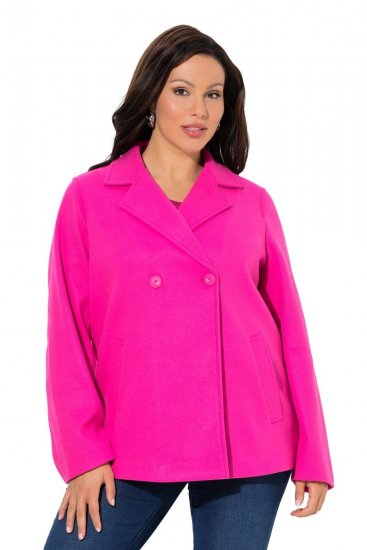Ulla Popken 846021 Fleece jas Roze - Jassen - Grote maten dames jassen