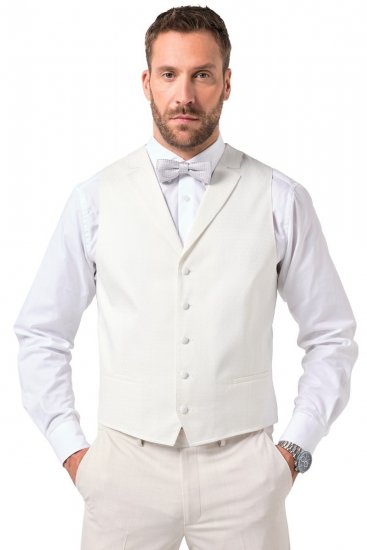 JP1880 846048 Bruiloftsgilet Gebroken wit - Pakken - Grote Maten Kostuum Heren