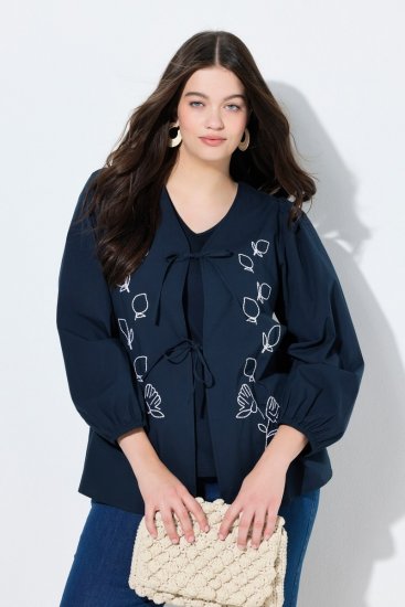 Ulla Popken 846197 Jasje Donkerblauw - Jassen - Grote maten jassen voor dames