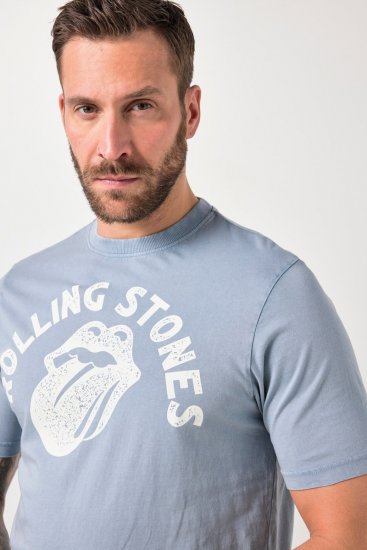 JP1880 846221 Rolling Stones Tongue T-shirt Lichtblauw - Band T-shirts - Band t-shirts vanaf 2XL