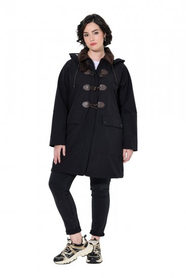 Ulla Popken 846278 Softshell jas Zwart - Jassen - Grote maten dames jassen