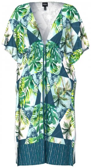 Ulla Popken 846493 Bedrukte jurk Petrol - Kaftans - 