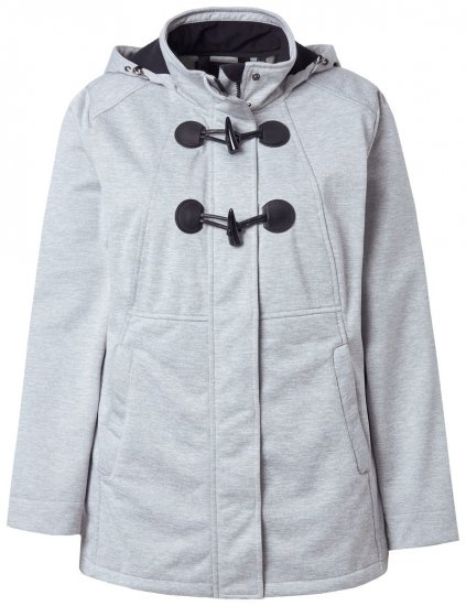 Ulla Popken 846744 Softshell jack Grijs gemêleerd - Jassen - Grote maten jassen voor dames