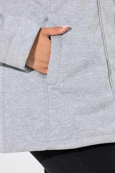 Ulla Popken 846744 Softshell jack Grijs gemêleerd - Jassen - Grote maten jassen voor dames