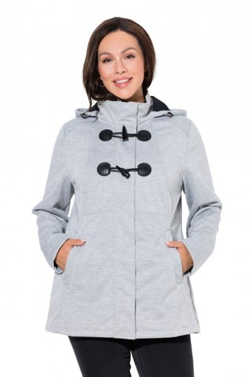 Ulla Popken 846744 Softshell jack Grijs gemêleerd - Jassen - Grote maten jassen voor dames