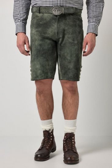 JP1880 846895 Bermuda van geitensuède Donkerolijf - Shorts - Grote Maten Korte Broeken Heren