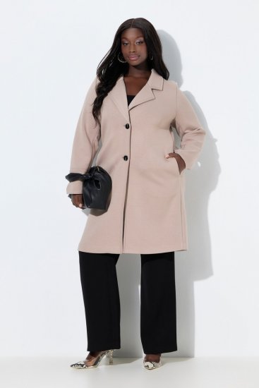 Ulla Popken 846929 Jas Beige - Jassen - Grote maten dames jassen