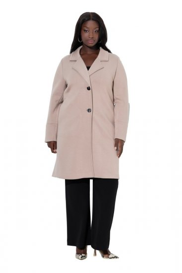 Ulla Popken 846929 Jas Beige - Jassen - Grote maten dames jassen