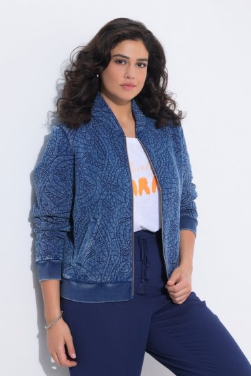 Ulla Popken 847035 Gewatteerd jack Denimblauw - Jassen - Grote maten jassen voor dames