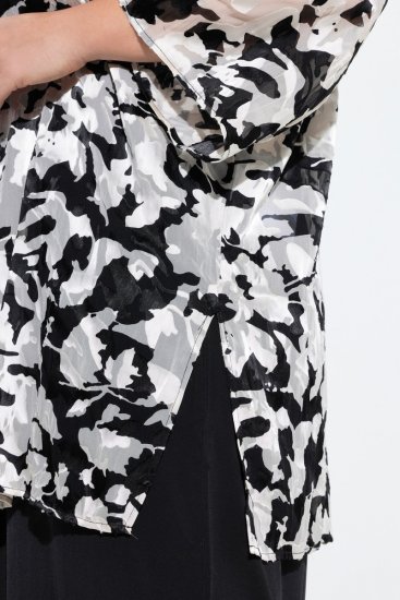 Ulla Popken 847060 Open jas van uitgebrand chiffon Zwart - Jassen - Grote maten jassen voor dames