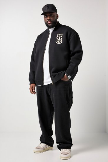 STHUGE 847083 Varsity jack van scubastof Zwart - Jassen - Grote Maten Herenjassen