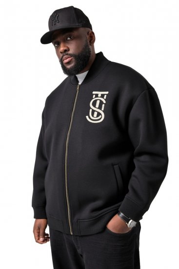 STHUGE 847083 Varsity jack van scubastof Zwart - Jassen - Grote Maten Herenjassen