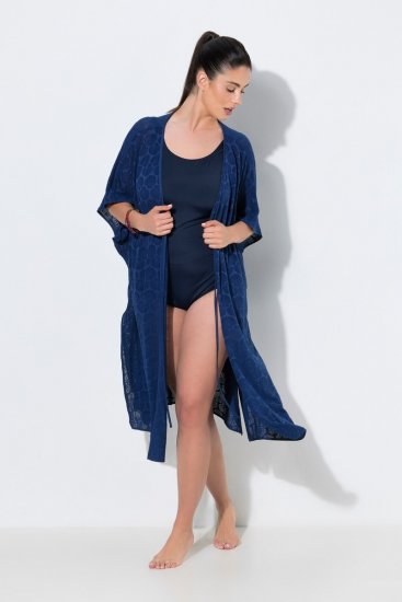 Ulla Popken 847654 Bedrukte jurk Donkerblauw - Kaftans - 