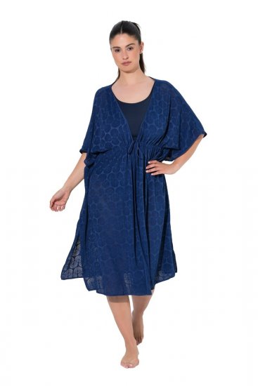Ulla Popken 847654 Bedrukte jurk Donkerblauw - Kaftans - 