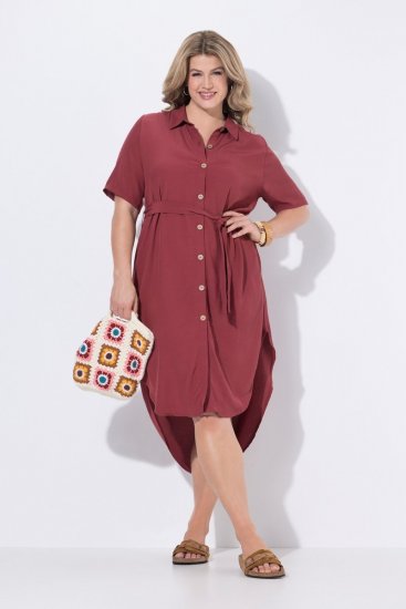 Ulla Popken 847797 Blousejurk Roestrood - Blousejurken - 
