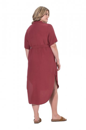Ulla Popken 847797 Blousejurk Roestrood - Blousejurken - 