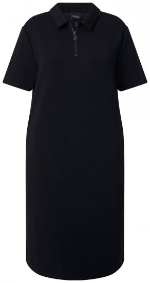 Ulla Popken 848105 Sweatjurk Zwart - Kleedjes - Jurken in elke maat