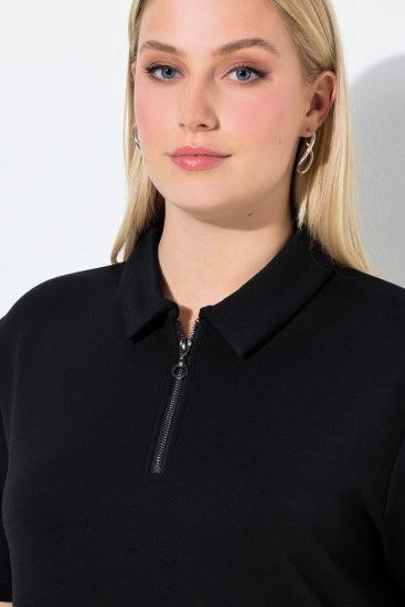 Ulla Popken 848105 Sweatjurk Zwart - Kleedjes - Jurken in elke maat