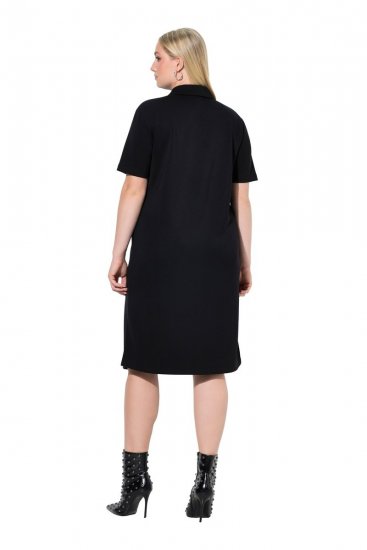 Ulla Popken 848105 Sweatjurk Zwart - Kleedjes - Jurken in elke maat