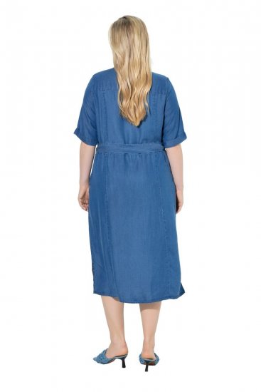 Ulla Popken 848491 Blousejurk Denimblauw - Midi jurken - Midi-jurken in grote maten