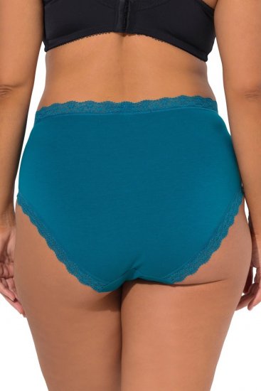 Ulla Popken 848803 Slips met kant 3-pack Petrol - Slips - 