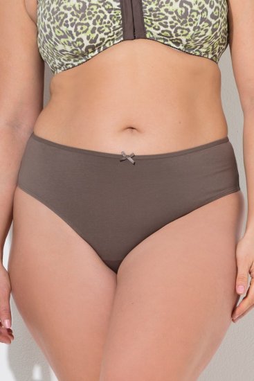 Ulla Popken 848826 Strings met dierenprint 3-pack Taupe - Slips - 